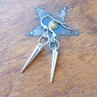 Image 6 of Silver Spike & Ring Punk Style Earrings