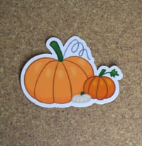 Image 1 of Pumpkin Trio Water Resistant Die Cut Sticker- seasonal sticker