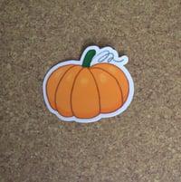 Image 1 of Orange Pumpkin Water Resistant Die Cut Sticker- seasonal sticker