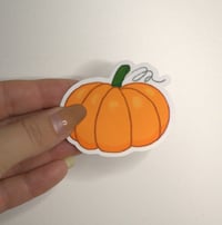 Image 2 of Orange Pumpkin Water Resistant Die Cut Sticker- seasonal sticker
