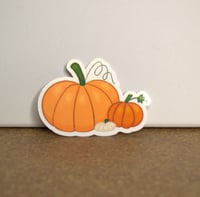 Image 2 of Pumpkin Trio Water Resistant Die Cut Sticker- seasonal sticker