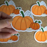 Image 3 of Pumpkin Trio Water Resistant Die Cut Sticker- seasonal sticker