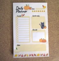 Image 1 of Fall Pumpkin Daily Planner Notepad- Seasonal Stationary