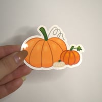 Image 4 of Pumpkin Trio Water Resistant Die Cut Sticker- seasonal sticker