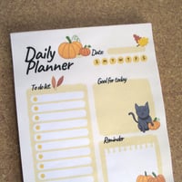 Image 2 of Fall Pumpkin Daily Planner Notepad- Seasonal Stationary