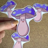 Image 2 of Purple Mushroom Die Cut Sticker