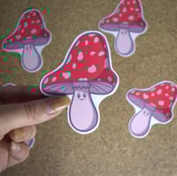 Image 2 of Red Mushroom Die Cut Sticker