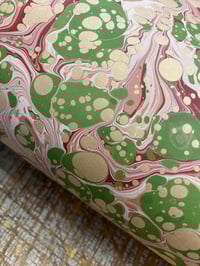Image 1 of 'one-of-a-kind' hand marbled paper No.10 - Candy Stripe