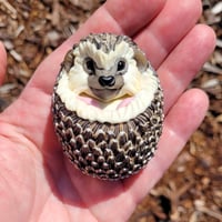 Image 3 of XXL. 3D Cute Hedgehog - Flameworked Glass Sculpture Bead