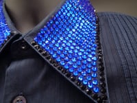 Image 7 of Vintage Hugo Boss dress shirt with blue rhinestones