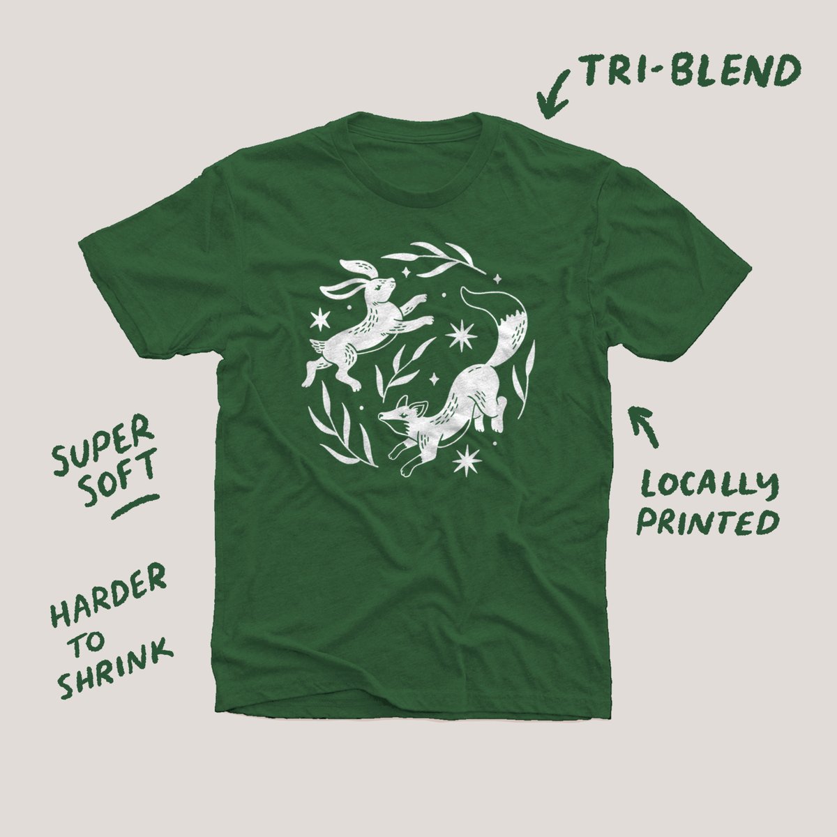 Fox and Hare T-shirt | Katie Nieland Art