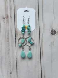 Handmade, silver, blue earrings 