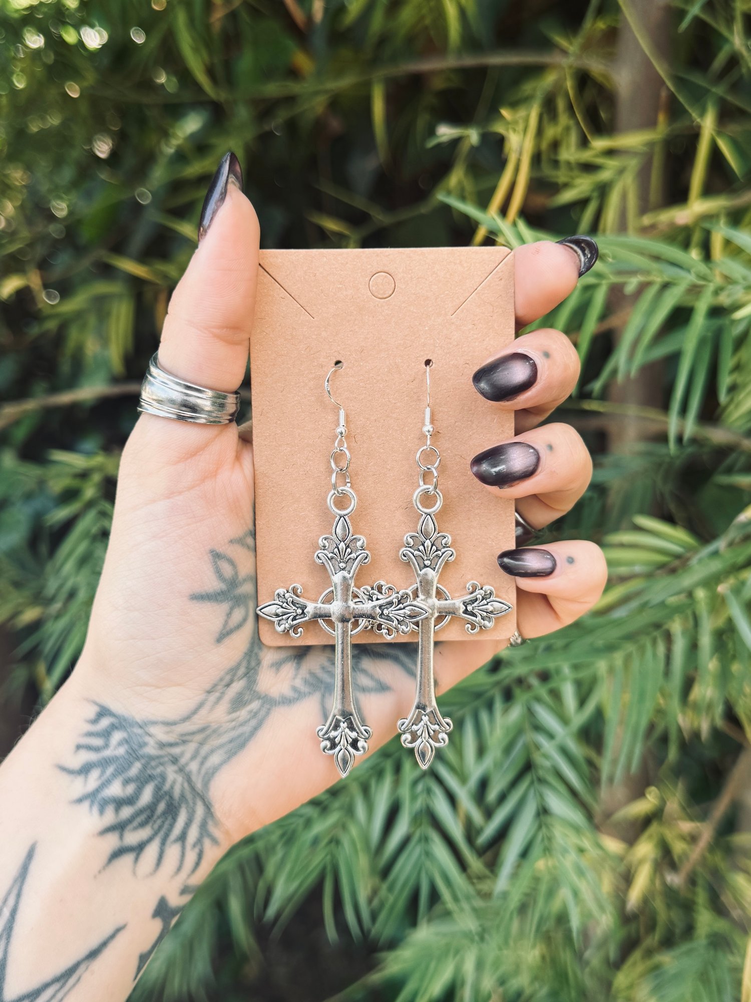 Image of I PRACTICE DEVOTION - GIANT CROSS EARRINGS