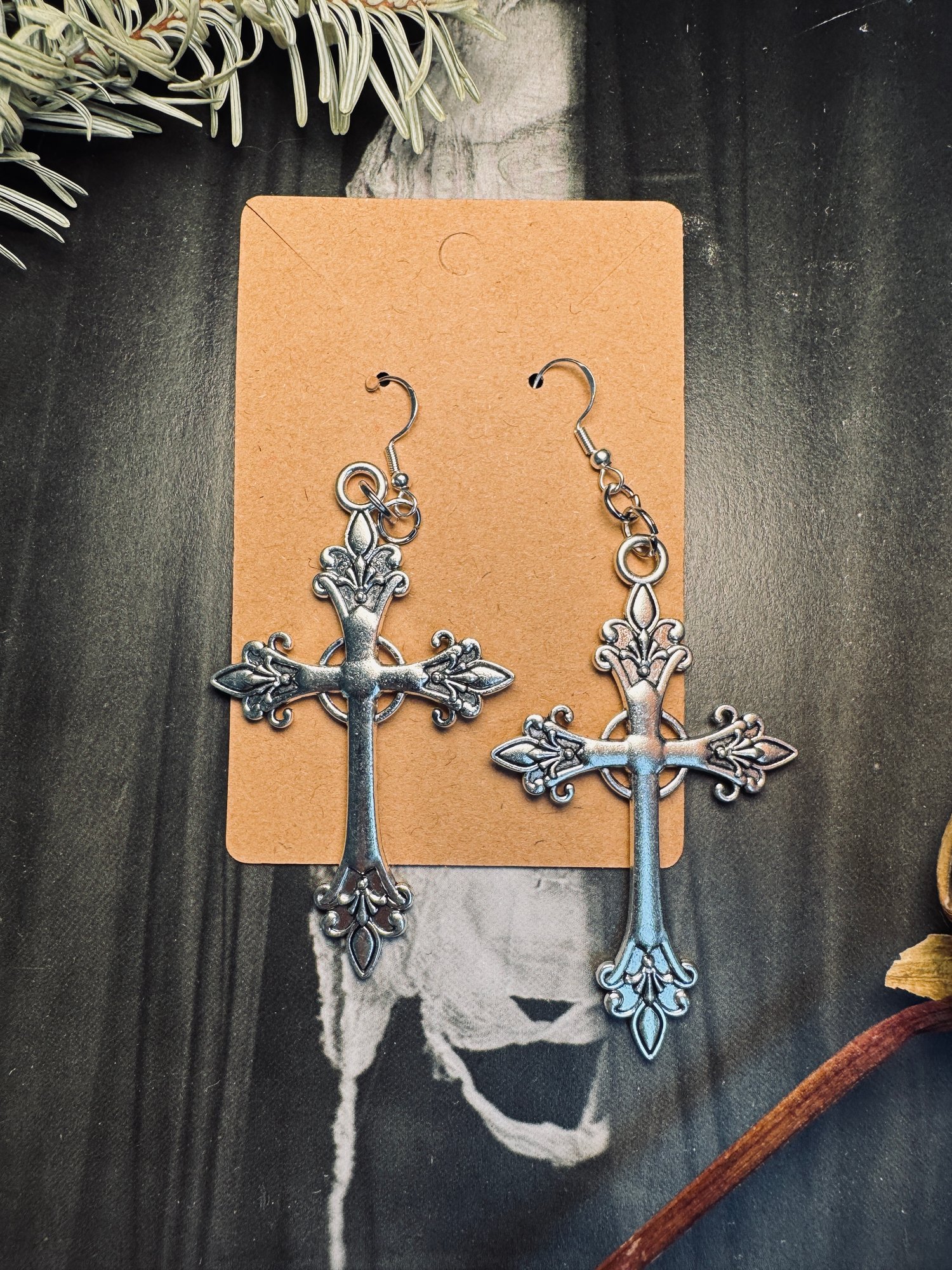 Image of I PRACTICE DEVOTION - GIANT CROSS EARRINGS