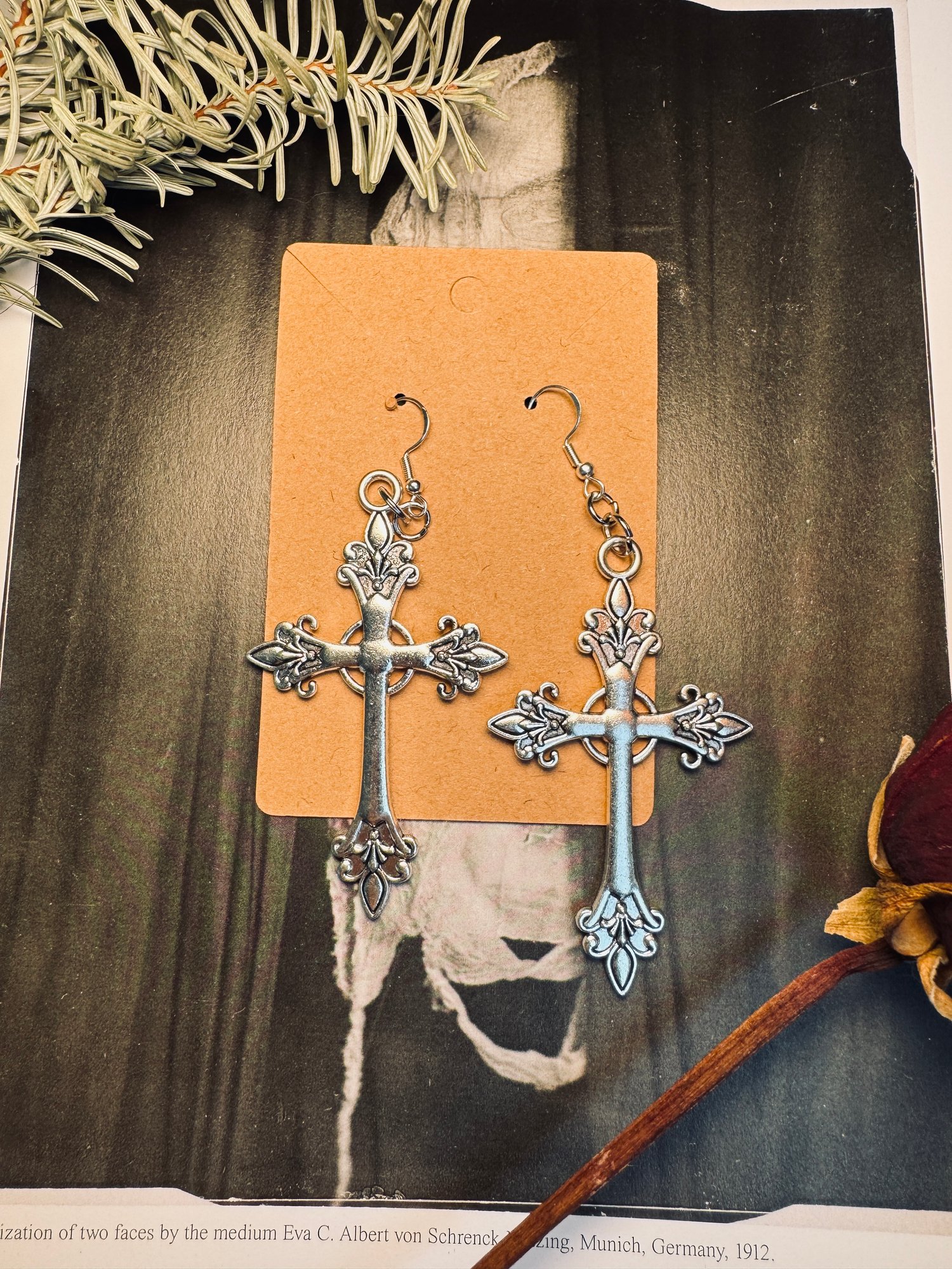 Image of I PRACTICE DEVOTION - GIANT CROSS EARRINGS