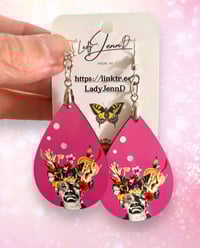 Image 1 of  LAST PAIR  - Frankenflower - Sublimation Teardrop Earrings 