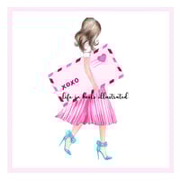Image 1 of FASHION ILLUSTRATION ART PRINT:  XOXO love letter