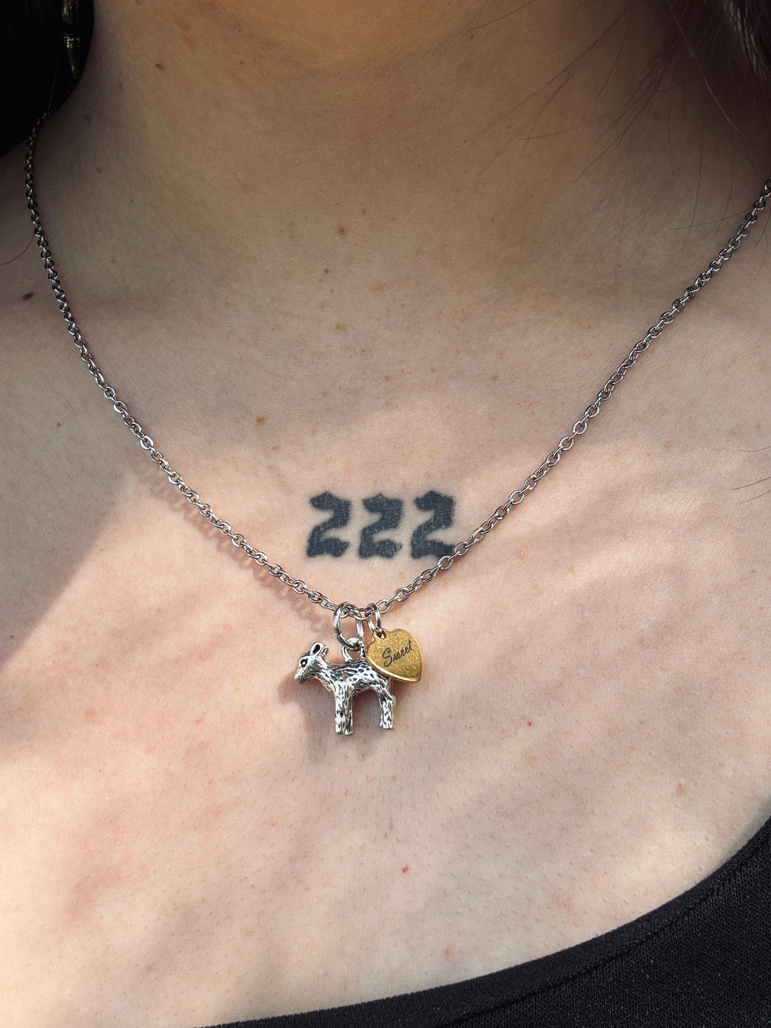 Image of THE SWEET LAMB - MIXED METAL NECKLACE