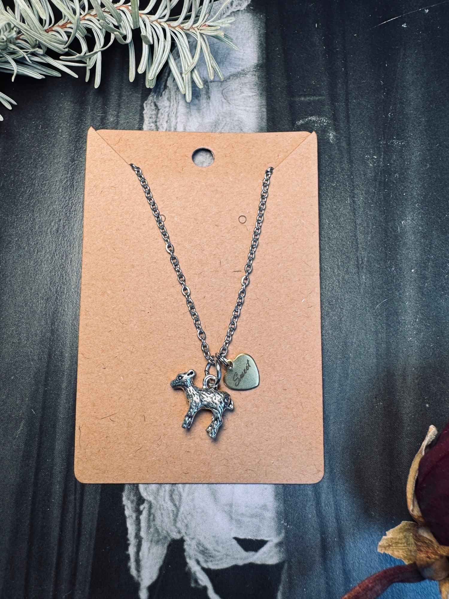 Image of THE SWEET LAMB - MIXED METAL NECKLACE