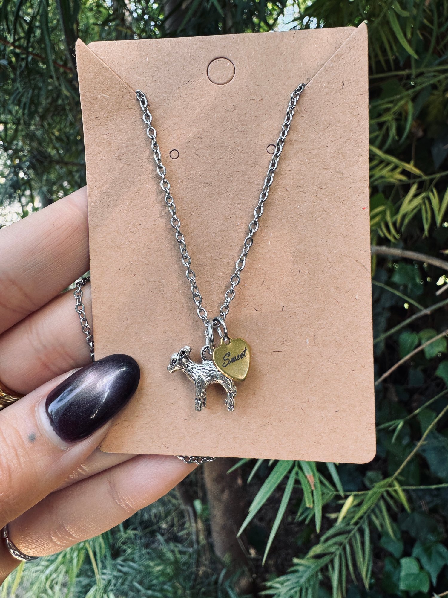 Image of THE SWEET LAMB - MIXED METAL NECKLACE