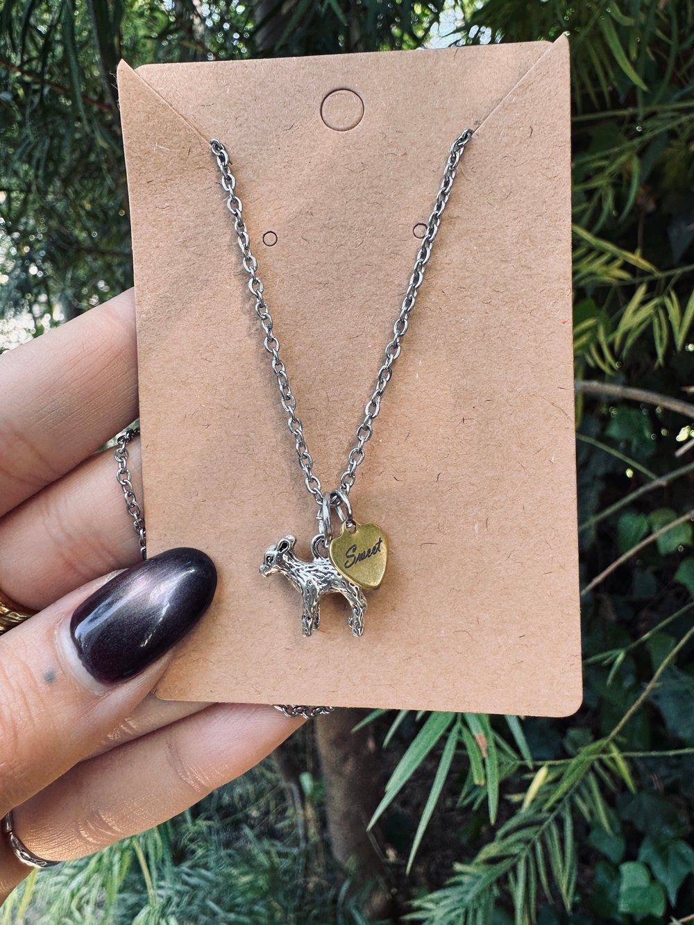 Image of THE SWEET LAMB - MIXED METAL NECKLACE