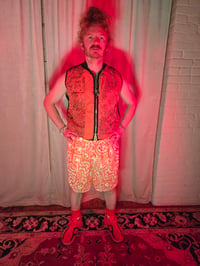 Image 3 of Orange Geometric Realms Basketball Shorts