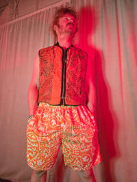 Image 4 of Orange Geometric Realms Basketball Shorts