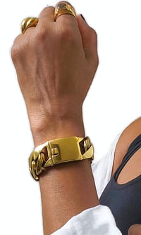 Image 1 of Bold Cuban Link Cuff Bracelet