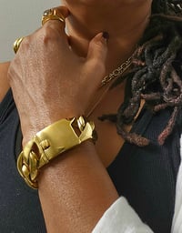 Image 5 of Bold Cuban Link Cuff Bracelet