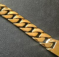 Image 2 of Bold Cuban Link Cuff Bracelet