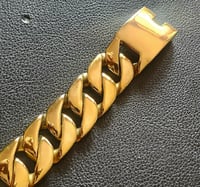 Image 6 of Bold Cuban Link Cuff Bracelet