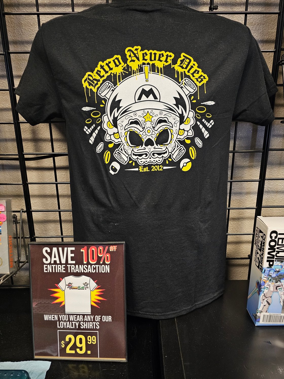 Image of TGZ Official Mario Skull T-Shirt + Keychain Bundle