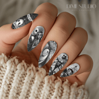 Image 1 of MONOCHROME JACK & SALLY NAIL DECALS
