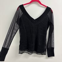 Image 1 of mesh + knit longsleeve