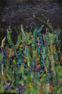 Image 1 of Tree Frogs, felted wall hanging