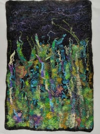 Image 2 of Tree Frogs, felted wall hanging