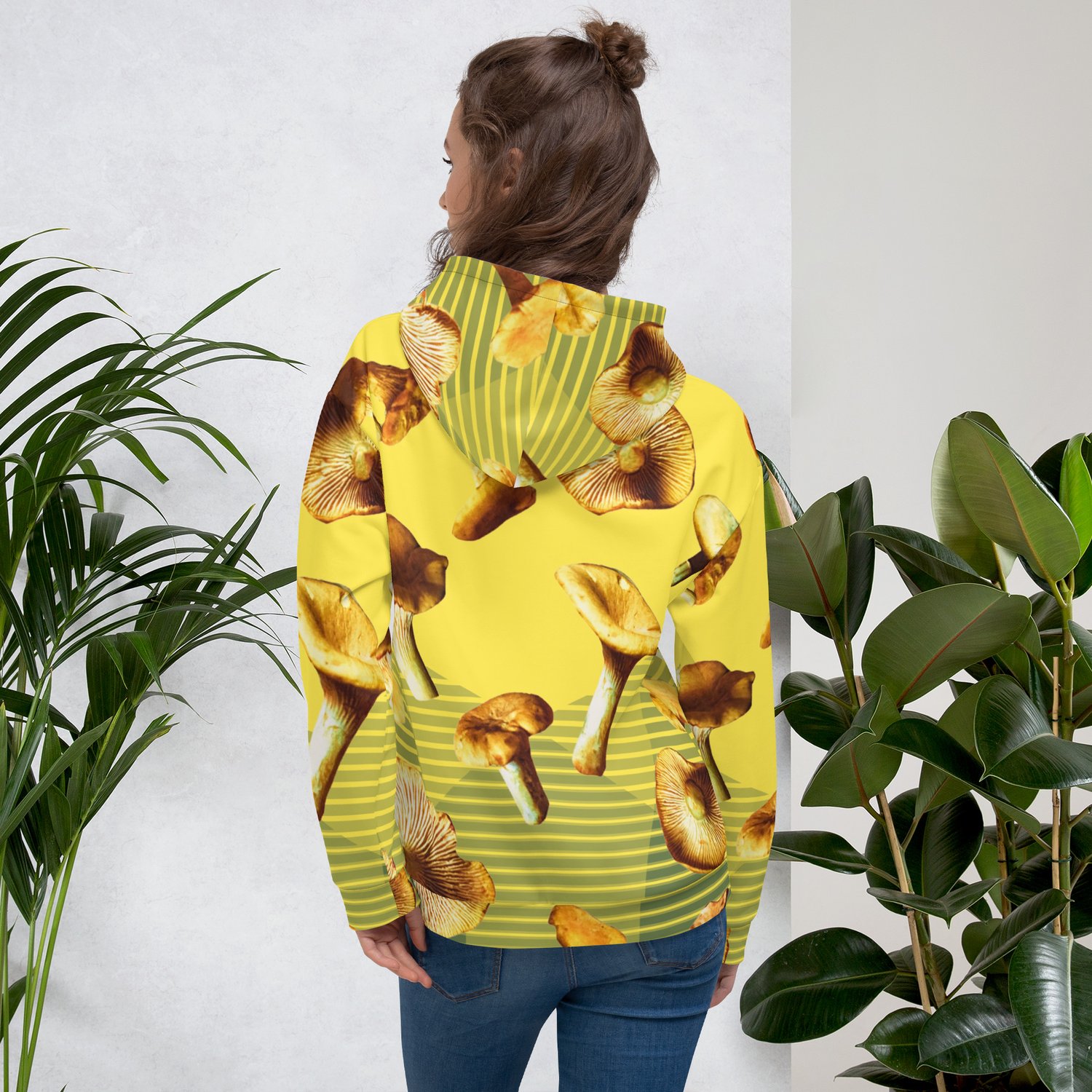Image of Yellow Shroomie - All Over Print - Unisex Pullover Hoodie