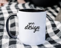 Your Daily Brew, Elevated: Personalized Black Handled 15oz Coffee Mug