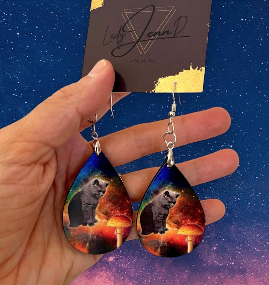 Image of Catlightenment - Teardrop Earrings 
