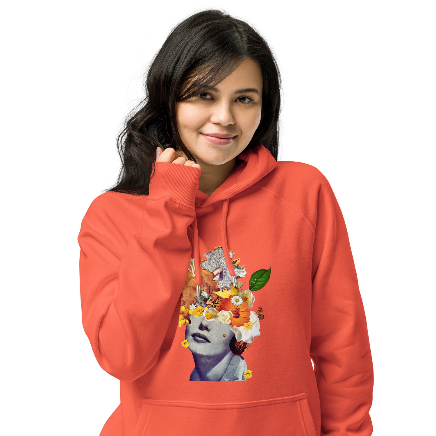 Image of She's a Lil Nuts - Unisex Eco Raglan - Organic Cotton Pullover Hoodie