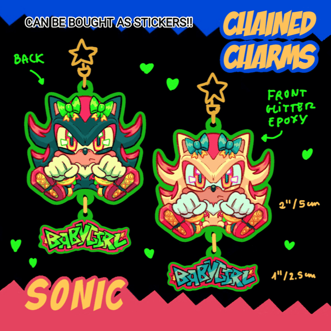 SONICCON Babygirl shadow chained stickers and charms