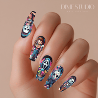 Image 1 of ICE CREAM HORROR VILLAIN NAIL DECALS 