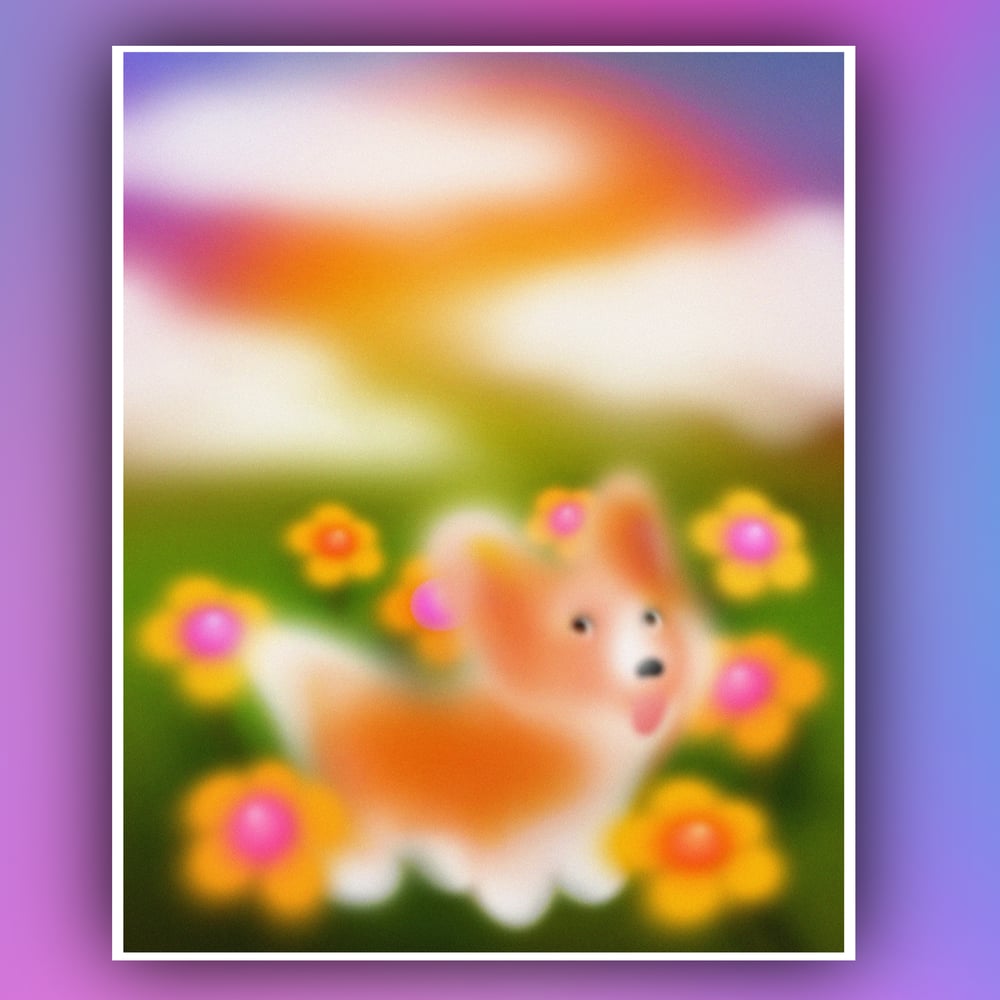 Image of Cute Corgi Print