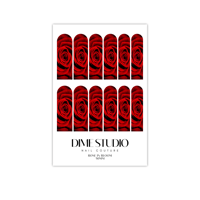 Image 4 of RED ROSE IN BLOOM NAIL DECALS