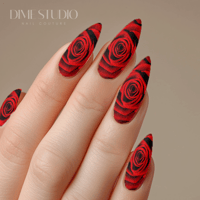 Image 1 of RED ROSE IN BLOOM NAIL DECALS