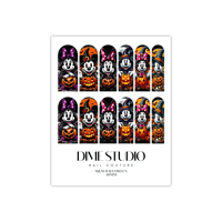 Image 2 of CARTOON MICKEY & MINNIE HALLOWEEN NAIL DECALS 