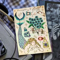 Mermaid Tattoo Sticker Sheet