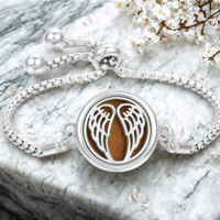 Image 1 of Angel Wings Aromatherapy Perfume Bracelet with Essential Oil Diffuser