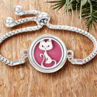 Image 2 of Kitty Cat  Aromatherapy Perfume Bracelet with Essential Oil Diffuser