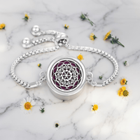 Image 1 of Flower Mandala Aromatherapy Perfume Bracelet with Essential Oil Diffuser